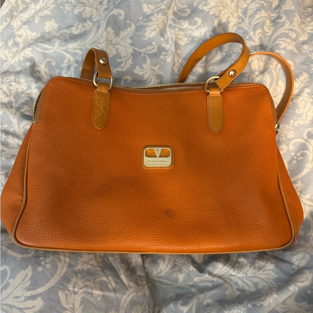 Valentina Vibrant Orange Shoulder Bag